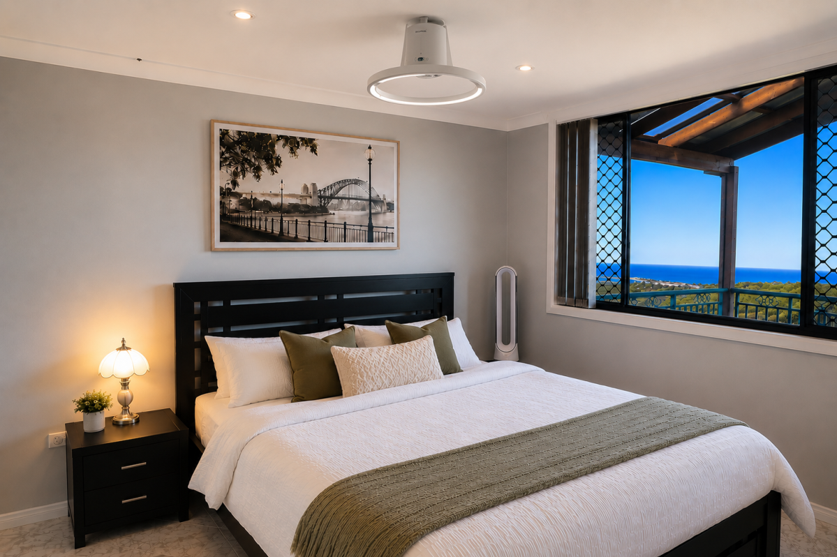 Ocean-View Retreat for Family Getaways - bedroom
